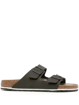 Birkenstock: Зелёные сандалии  Arizona Birko Flor