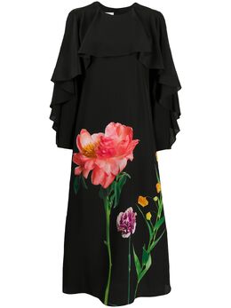 Valentino: Платье с растительным принтом 