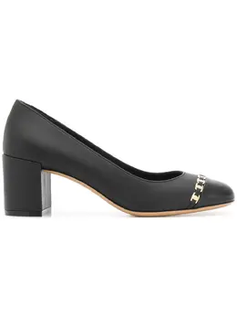 Salvatore Ferragamo: Чёрные туфли  Vara Chain