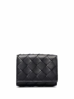 Bottega Veneta: Чёрный кошелёк Intrecciato