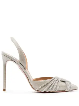 Aquazzura: Серебристые туфли 