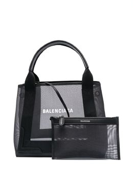 Balenciaga: Чёрная сумка-шоппер 