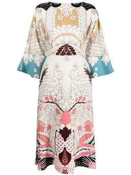 Valentino: Многоцветное платье 