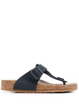 Birkenstock: Синие шлёпанцы Birko Flor