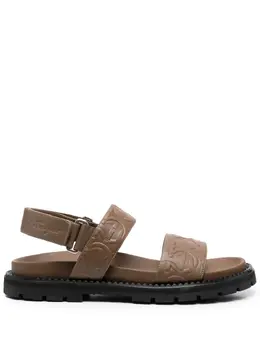 Salvatore Ferragamo: Коричневые сандалии  Gancini