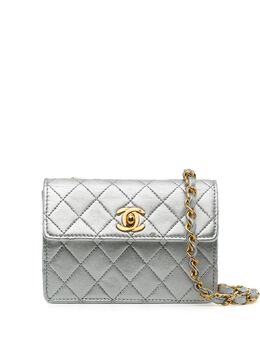 Chanel Pre-Owned: Серебристая сумка 