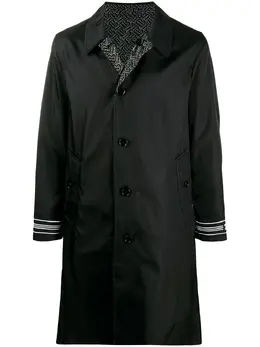 Burberry: Чёрное пальто  Monogram