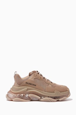 Balenciaga: Чёрные кроссовки Triple S Clear Sole