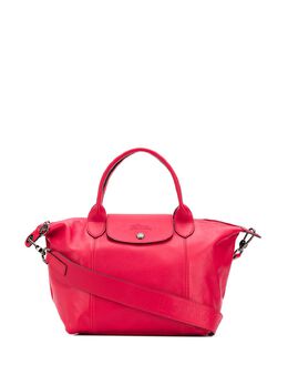 Longchamp: Розовая сумка-шоппер  Le Pliage Cuir