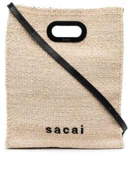 sacai: Бежевая сумка-шоппер 