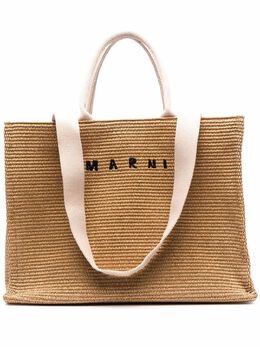 Marni: Коричневая сумка-шоппер 