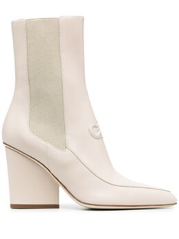 Salvatore Ferragamo: Белые ботинки  Gancini