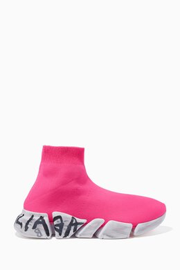 Balenciaga: Розовые кроссовки Speed.2