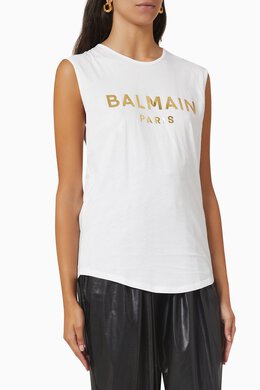 Balmain: Футболка без рукава