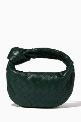 Bottega Veneta: Зелёная сумка Intrecciato