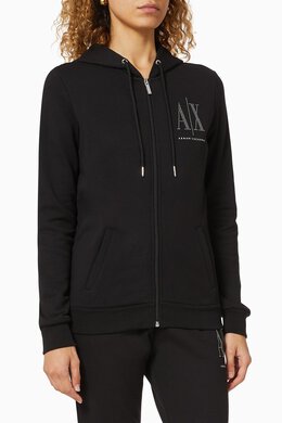 Armani Exchange: Чёрная толстовка Icon