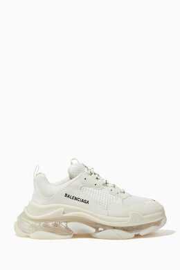 Balenciaga: Чёрные кроссовки Triple S Clear Sole