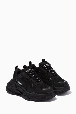 Balenciaga: Чёрные кроссовки Triple S