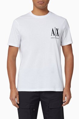 Armani Exchange: Белая футболка Icon