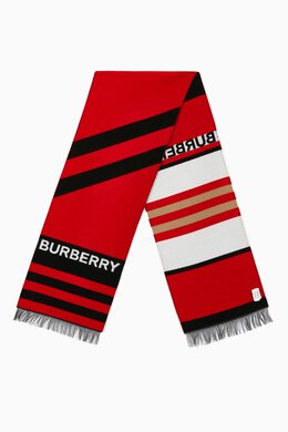 Burberry: Шарф Icon Stripe в полоску