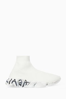 Balenciaga: Белые кроссовки Speed.2