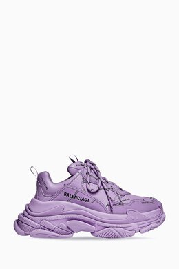 Balenciaga: Фиолетовые кроссовки Triple S