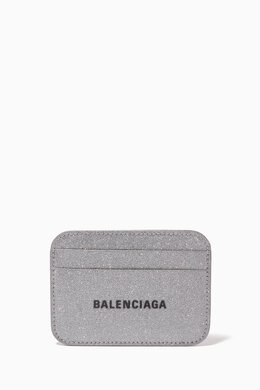 Balenciaga: Серебристый картхолдер Cash