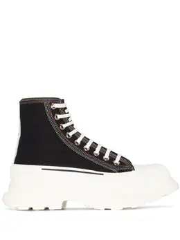 Alexander McQueen: Чёрные кроссовки  Tread Slick