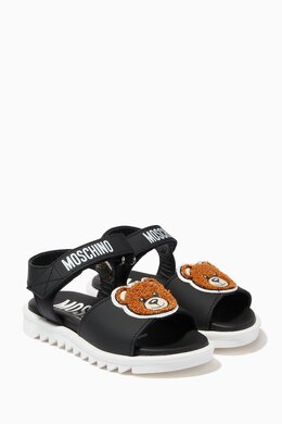 Moschino: Чёрные сандалии Teddy Bear