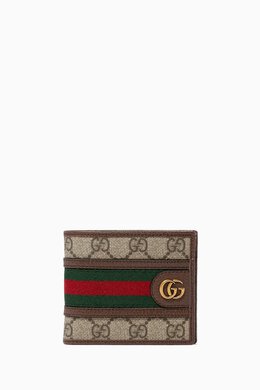 Gucci: Зелёный кошелёк Ophidia GG