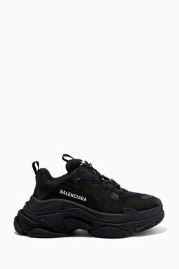 Balenciaga: Чёрные кроссовки Triple S