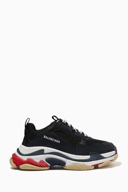 Balenciaga: Чёрные кроссовки Triple S