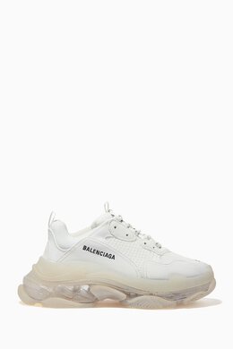 Balenciaga: Чёрные кроссовки Triple S Clear Sole