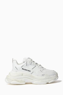 Balenciaga: Белые кроссовки Triple S