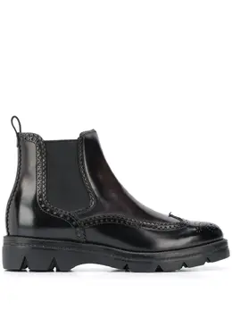 Santoni: Чёрные ботинки 