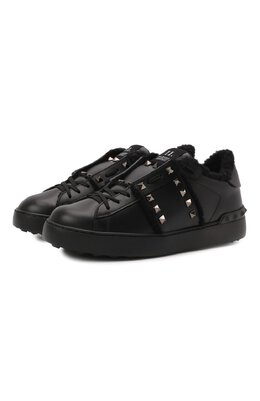 Кожаные кеды Rockstud Untitled Valentino ww0s0a01/fan