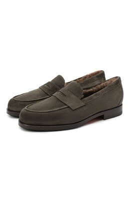 Замшевые лоферы Santoni wuqr59036byrapylv40