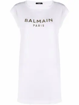 Balmain: Платье с принтом