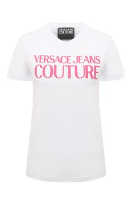 Хлопковая футболка Versace Jeans Couture 74haht03/cj000