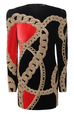 Платье из вискозы и шелка Balmain uf06378/p061