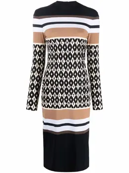 Valentino: Платье в полоску 