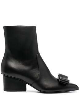 Salvatore Ferragamo: Чёрные ботинки  Viva Bow