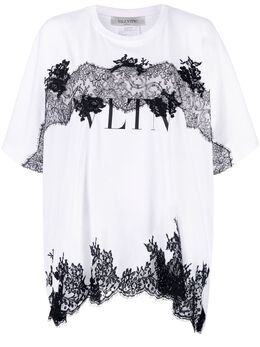 Valentino: Кружевная футболка 