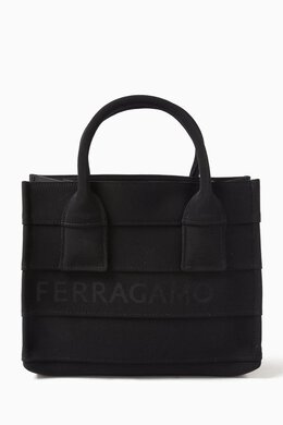 Ferragamo: Чёрная сумка-шоппер