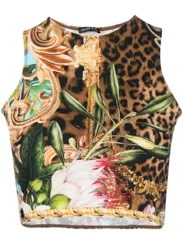 Philipp Plein: Топ  Baroque с цветочным принтом
