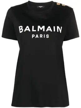 Balmain: Футболка на пуговицах