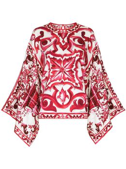 Dolce&Gabbana - Majolica Print Silk Blouse f7u77t-hpabqhe3tn