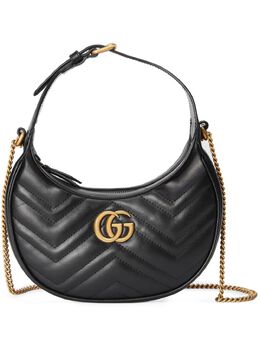 Gucci: Чёрная сумка  GG Marmont