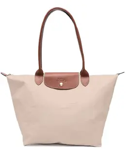 Longchamp: Бежевая сумка  Le Pliage