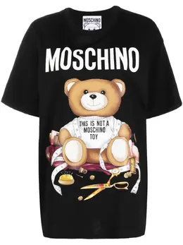 Moschino: Футболка Teddy Bear оверсайз